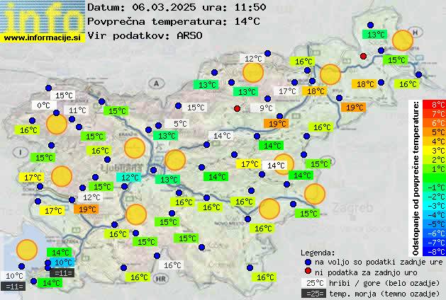 Trenutno vreme po Sloveniji