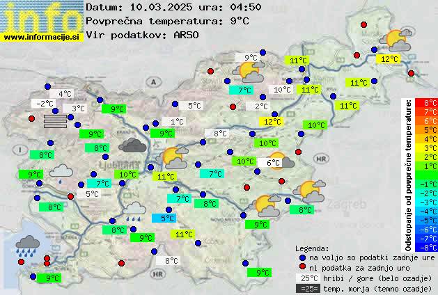 Trenutno vreme po Sloveniji