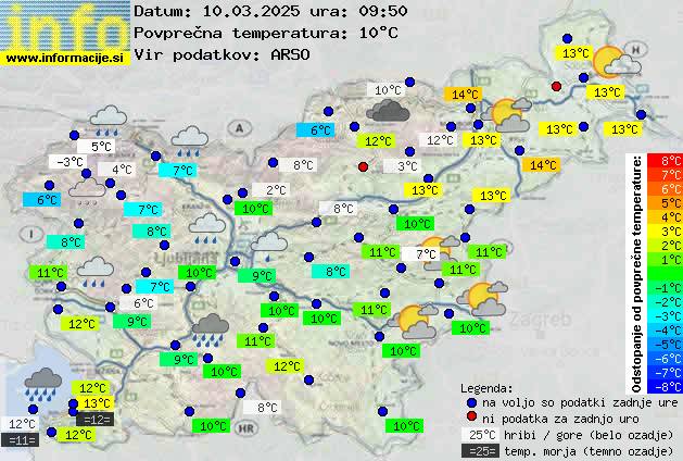 Trenutno vreme po Sloveniji