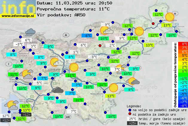 Trenutno vreme po Sloveniji