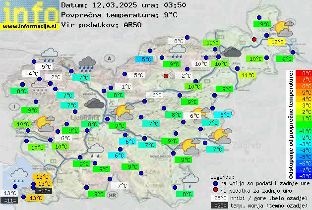 Trenutno vreme po Sloveniji