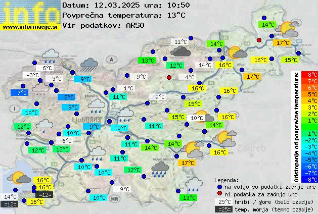 Trenutno vreme po Sloveniji