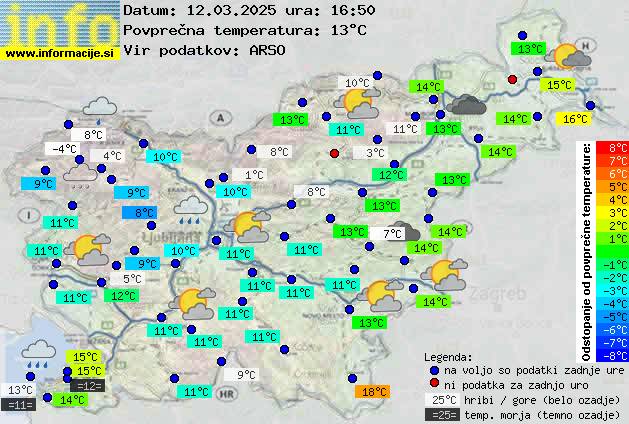 Trenutno vreme po Sloveniji