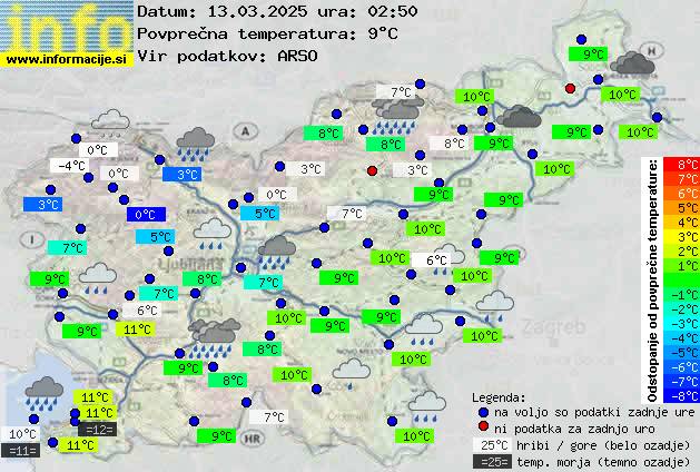 Trenutno vreme po Sloveniji