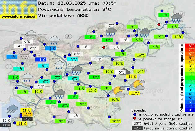 Trenutno vreme po Sloveniji