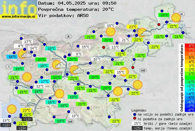 Trenutno vreme po Sloveniji