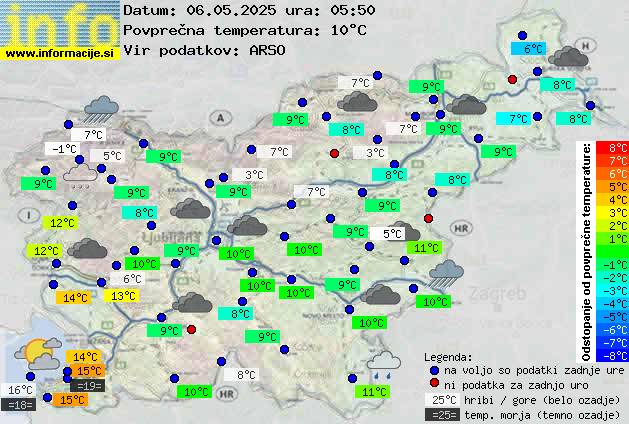 Trenutno vreme po Sloveniji