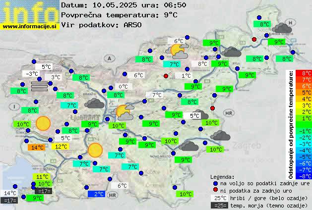 Trenutno vreme po Sloveniji