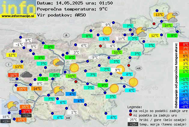 Trenutno vreme po Sloveniji