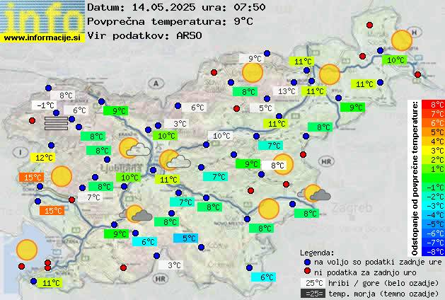 Trenutno vreme po Sloveniji
