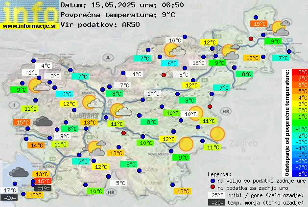 Trenutno vreme po Sloveniji