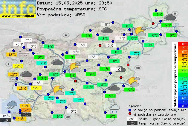 Trenutno vreme po Sloveniji