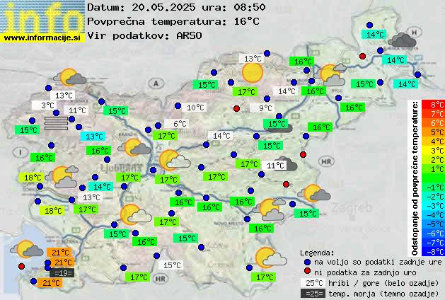 Trenutno vreme po Sloveniji