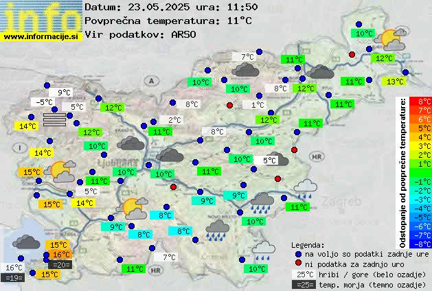 Trenutno vreme po Sloveniji