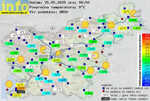 Trenutno vreme po Sloveniji