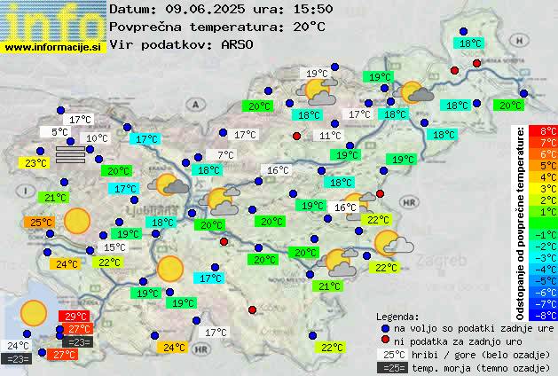 Trenutno vreme po Sloveniji