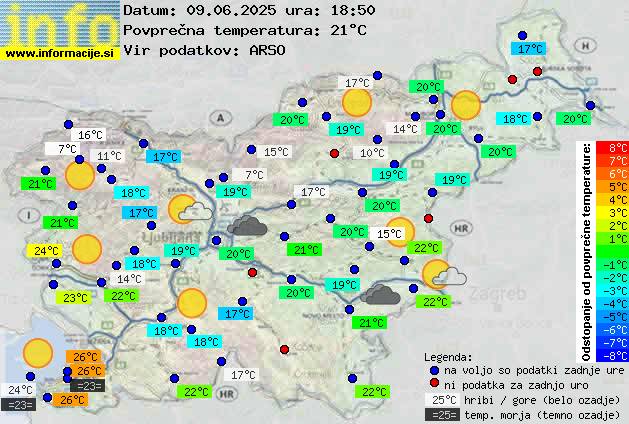 Trenutno vreme po Sloveniji