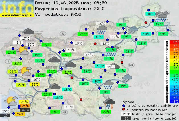 Trenutno vreme po Sloveniji