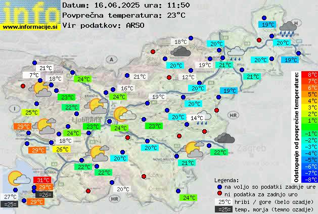 Trenutno vreme po Sloveniji