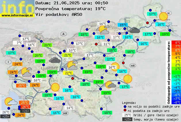 Trenutno vreme po Sloveniji