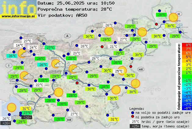 Trenutno vreme po Sloveniji