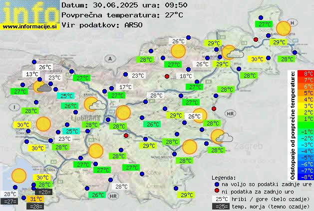 Trenutno vreme po Sloveniji