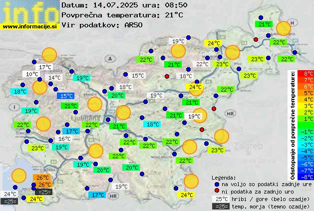 Trenutno vreme po Sloveniji