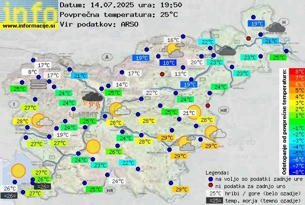 Trenutno vreme po Sloveniji