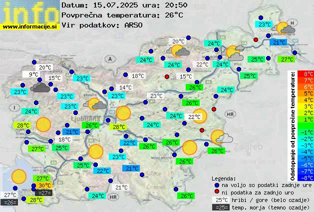 Trenutno vreme po Sloveniji