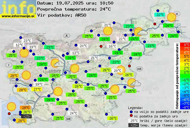 Trenutno vreme po Sloveniji