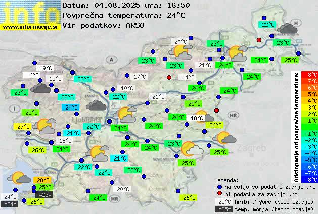 Trenutno vreme po Sloveniji