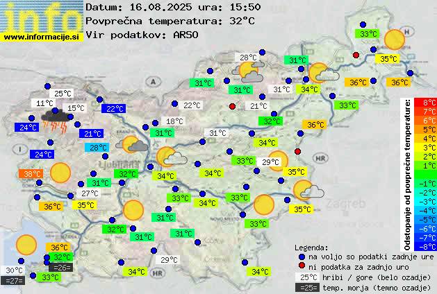 Trenutno vreme po Sloveniji