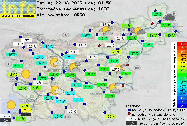 Trenutno vreme po Sloveniji
