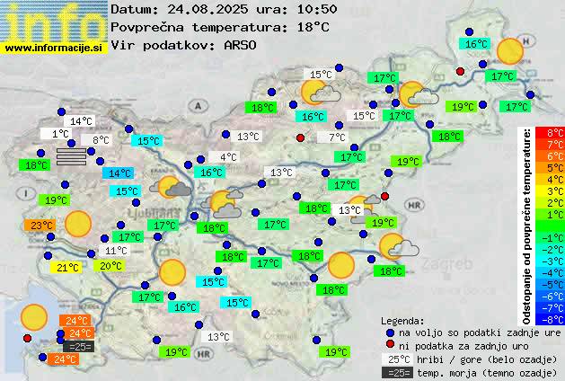 Trenutno vreme po Sloveniji