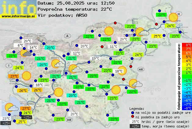 Trenutno vreme po Sloveniji