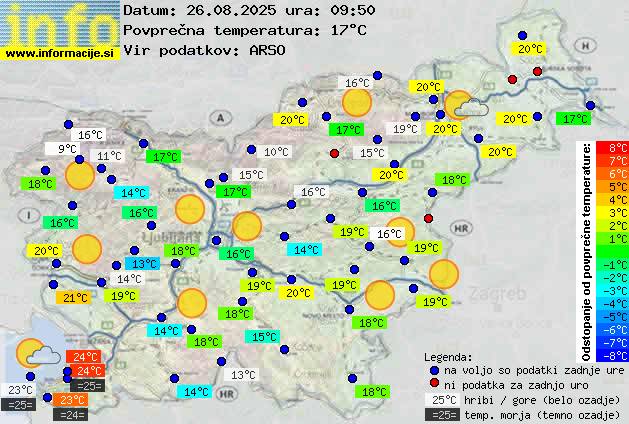 Trenutno vreme po Sloveniji