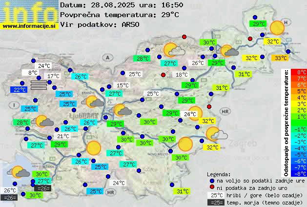 Trenutno vreme po Sloveniji
