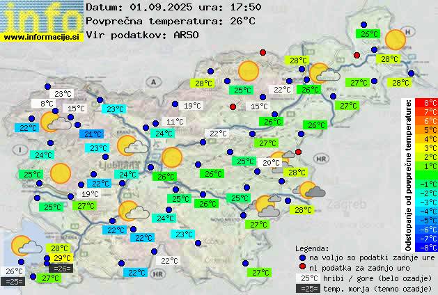 Trenutno vreme po Sloveniji