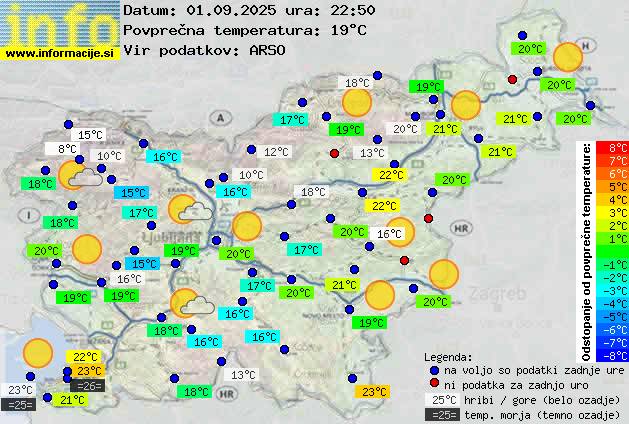 Trenutno vreme po Sloveniji