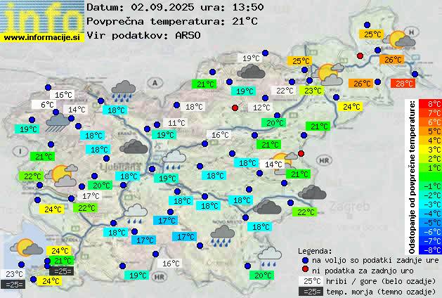 Trenutno vreme po Sloveniji