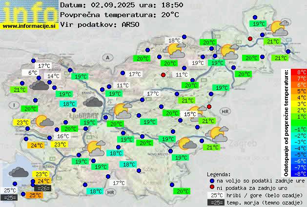 Trenutno vreme po Sloveniji