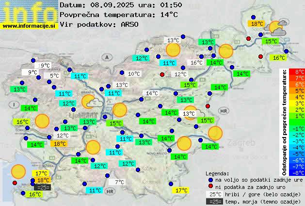 Trenutno vreme po Sloveniji