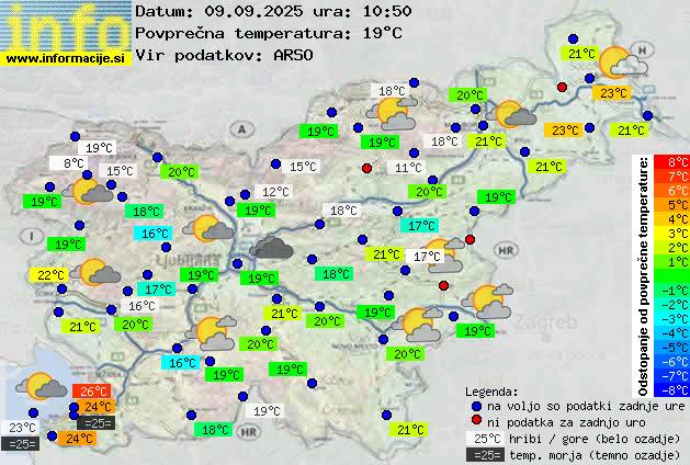 Trenutno vreme po Sloveniji