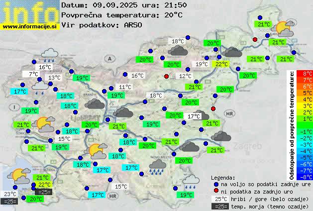 Trenutno vreme po Sloveniji