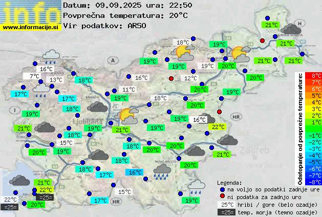 Trenutno vreme po Sloveniji