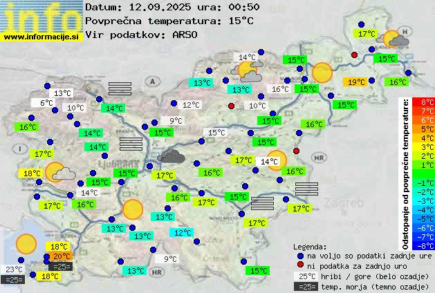 Trenutno vreme po Sloveniji