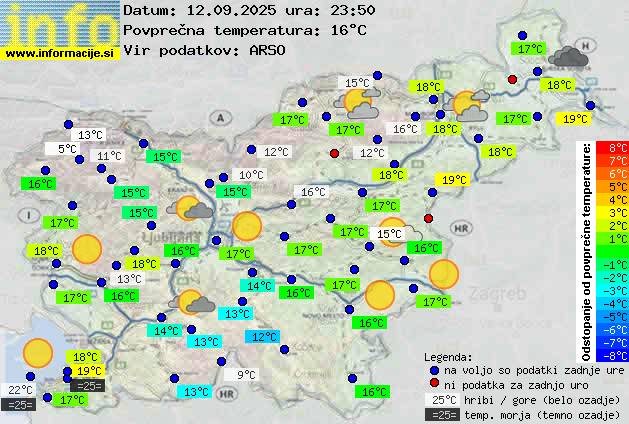 Trenutno vreme po Sloveniji