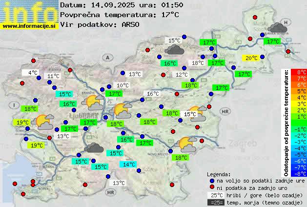 Trenutno vreme po Sloveniji