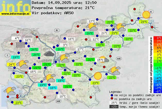 Trenutno vreme po Sloveniji