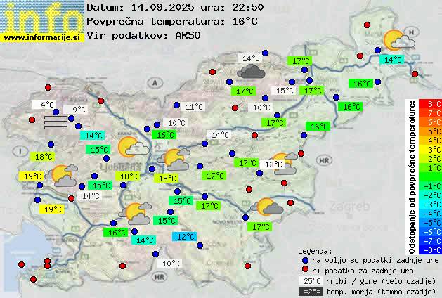 Trenutno vreme po Sloveniji